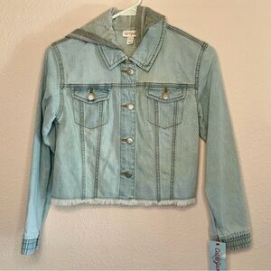 Cat & Jack Girls Bundle, Jean Jacket, Shiny Unicorn Tee, Large 10/12